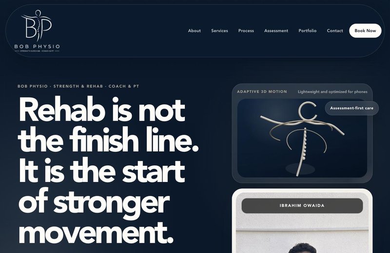 Bob Physio rehab and strength coaching website preview